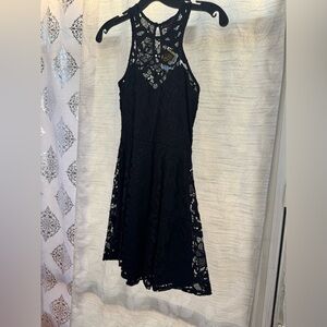 Material Girl Black Halter Mini Sundress